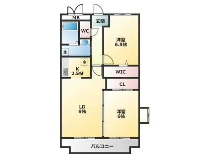 パロス135(2LDK/2階)の間取り写真