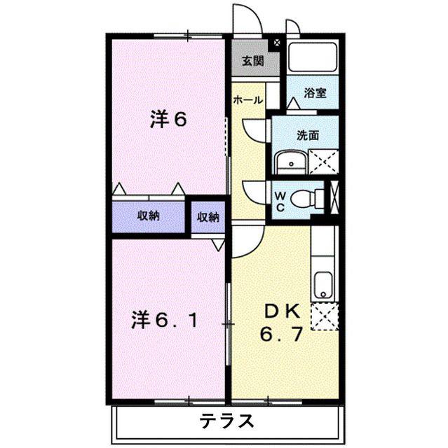 セピアコートII(2DK/1階)の間取り写真