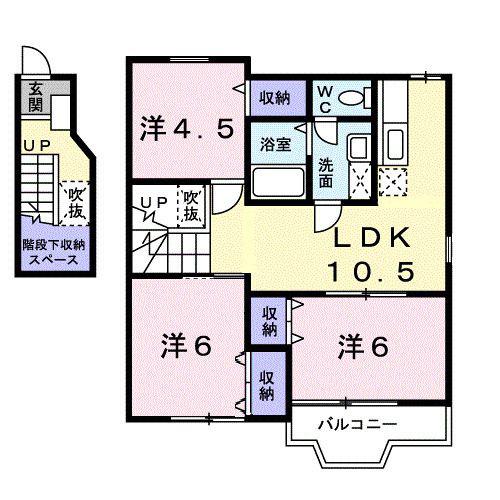 レジデンス21 B(3LDK/2階)の間取り写真