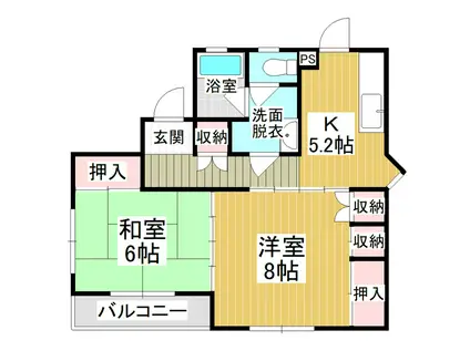 オリーブ2(2K/2階)の間取り写真