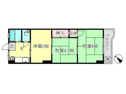 上池田グリーンハイツ(2DK/2階)の間取り写真