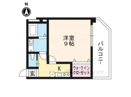 グランドフェニックス二条城(1K/1階)の間取り写真