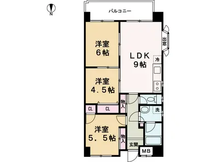 リーベンハイツ(3LDK/1階)の間取り写真