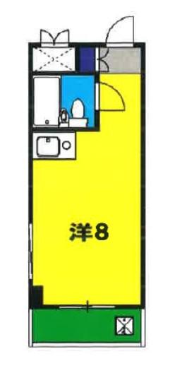 朝日プラザ静岡南安倍(ワンルーム/4階)の間取り写真