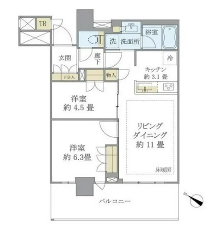Brillia有明City Tower 28階階 間取り