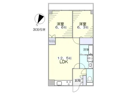 グランシャリオ(2LDK/1階)の間取り写真