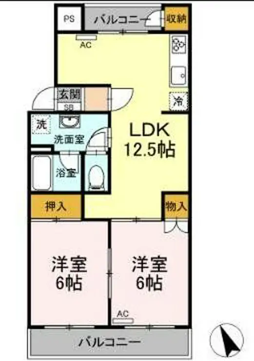 有馬持田マンション 3階階 間取り
