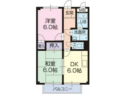 SURPLUS レスト高須 A(2DK/2階)の間取り写真