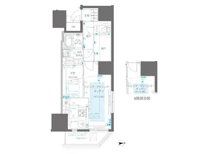 ZOOM信濃町(1LDK/7階)の間取り写真
