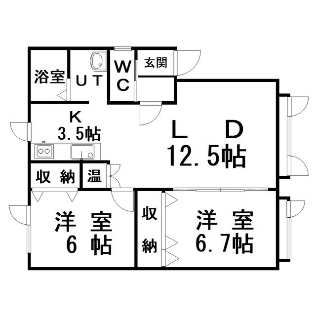 ハイツポプルス(2LDK/2階)の間取り写真