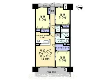 アルファステイツ飯塚駅(3LDK/9階)の間取り写真