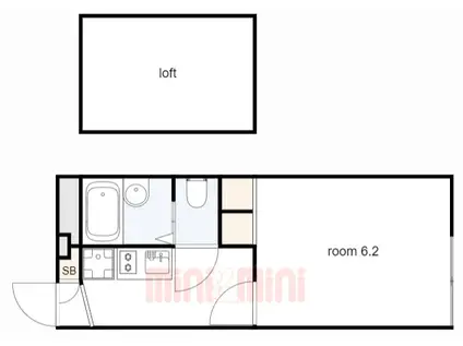 レオパレスTAKARAZUKA(1K/2階)の間取り写真