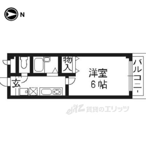 ジョイフル北村(1K/2階)の間取り写真