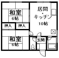 岩崎MS(2LDK/2階)の間取り写真
