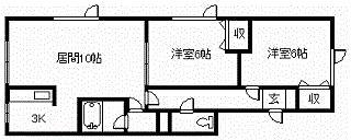 タイトリバー202(2LDK/2階)の間取り写真