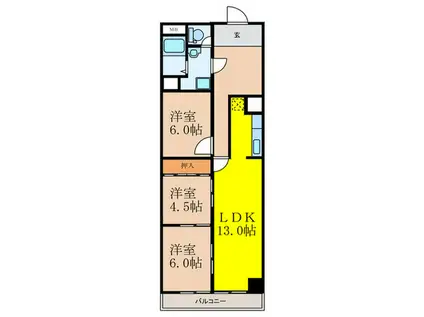 チサンマンシヨン新大阪10番館(3LDK/7階)の間取り写真