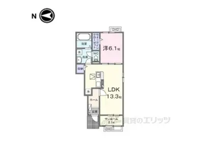 キング・ヒルズⅡ(1LDK/1階)の間取り写真