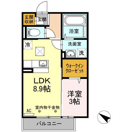 セジュール南仙北(1LDK/1階)の間取り写真