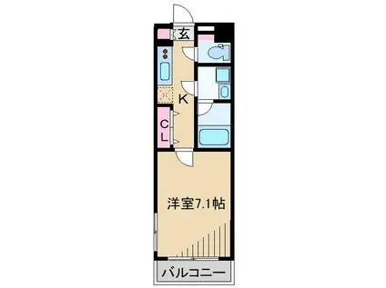 クレヴィスタ武蔵小杉(1K/4階)の間取り写真