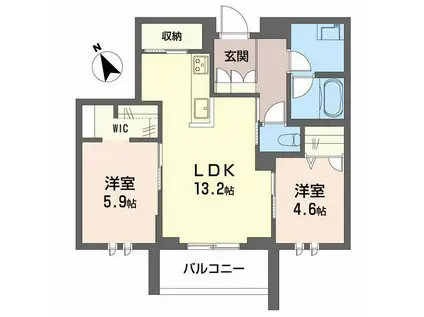 シャーメゾンサクラスクエア本郷(2LDK/4階)の間取り写真