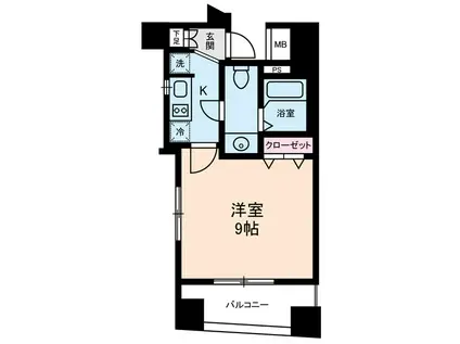 エルフラット鶯谷(1K/12階)の間取り写真