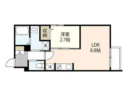 月光江波東四番館(1LDK/3階)の間取り写真