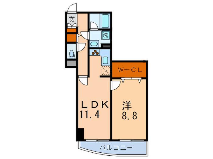オーパスホームズ白山(1LDK/10階)の間取り写真