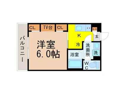 リブリ・千種(1K/3階)の間取り写真