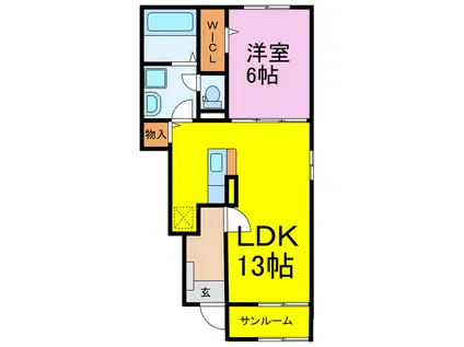 シエル クレール I(1LDK/1階)の間取り写真