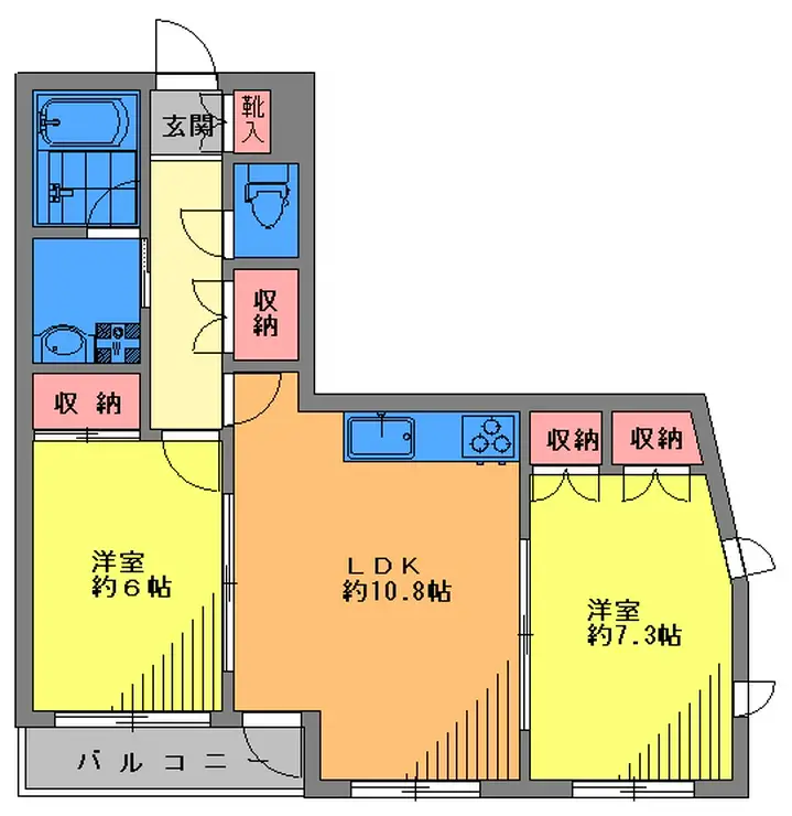 第5丸仙ハイツ 2階階 間取り