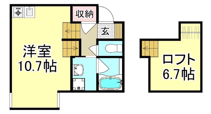 SOLANA(ワンルーム/1階)の間取り写真