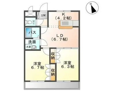 グランチェスタ A(2LDK/3階)の間取り写真