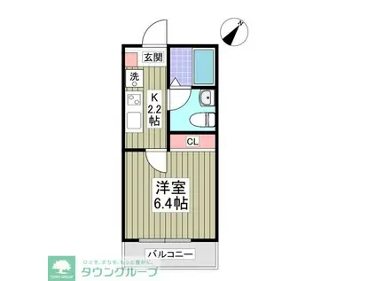 戸塚東3丁目アパート(1K/1階)の間取り写真