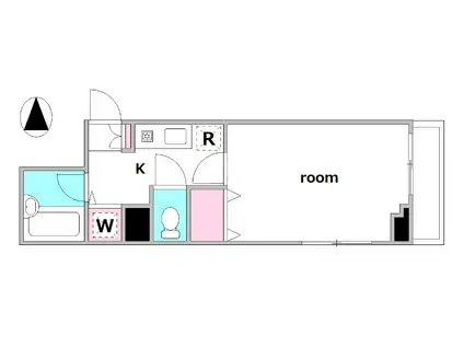 クレメンシア(1K/4階)の間取り写真