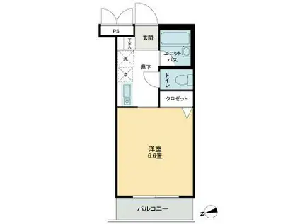 ハイツ南常盤台(1K/1階)の間取り写真