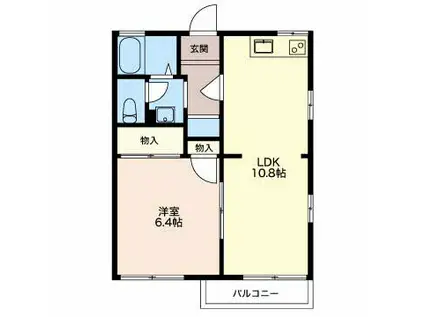 フローラル・アベニュー(1LDK/2階)の間取り写真