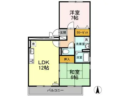 LUNTIEUNE(2LDK/2階)の間取り写真