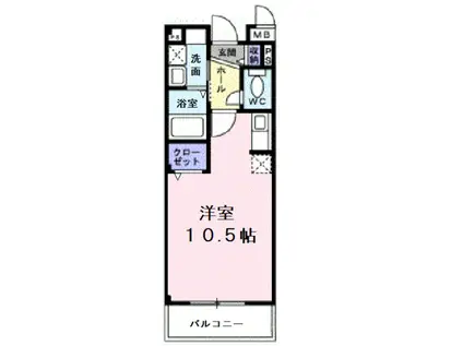 インヴィテ・ボヌ-ルI番館(ワンルーム/3階)の間取り写真