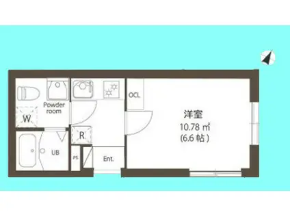 リブリ・自由が丘II(1K/1階)の間取り写真