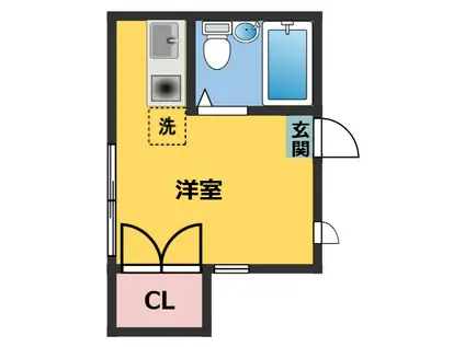 ベルハイム(ワンルーム/1階)の間取り写真