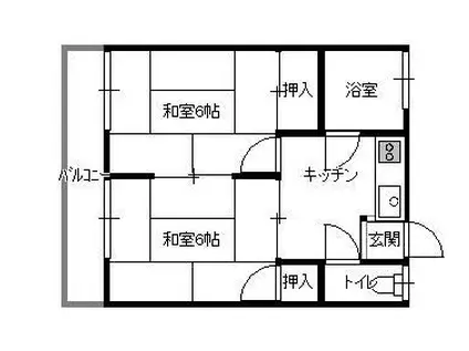 コーポ大畑(2K/2階)の間取り写真