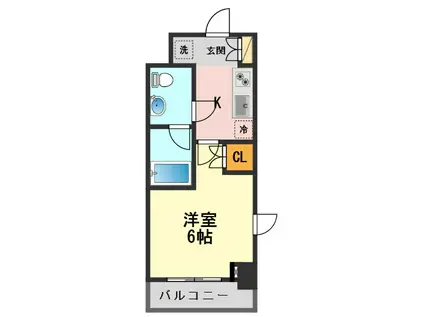 エストゥルース新小岩(1K/8階)の間取り写真