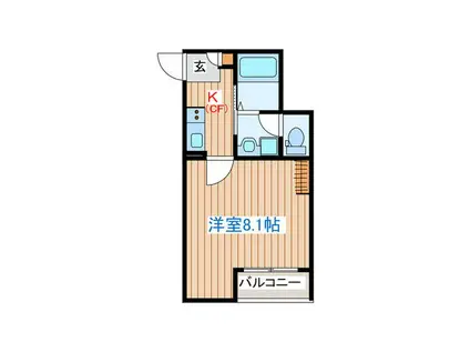 AZUL塩釜III(1K/2階)の間取り写真