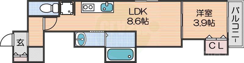 コラーロあびこ(1LDK/1階)の間取り写真