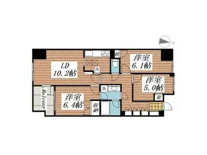 ヒルズ光が丘公園(3LDK/3階)の間取り写真