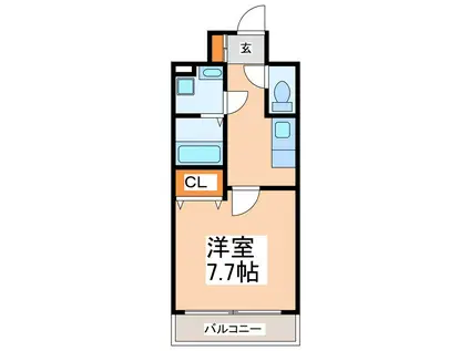 BUENA CASA熊本駅前ウエスト(1K/8階)の間取り写真