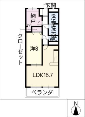 アニマーレ名城(1LDK/7階)の間取り写真