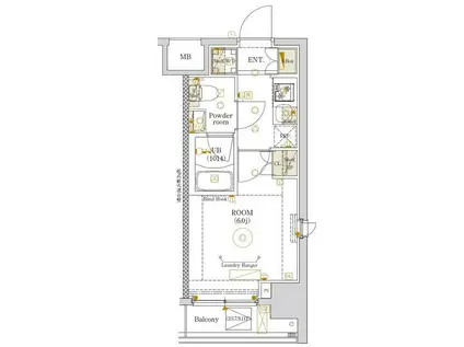 エストゥルース新小岩(1K/11階)の間取り写真