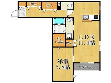 HEBELMAISON ODA(1LDK/3階)の間取り写真