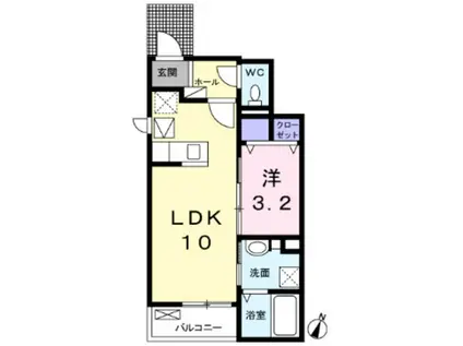 コート・グランドゥール II(1LDK/1階)の間取り写真